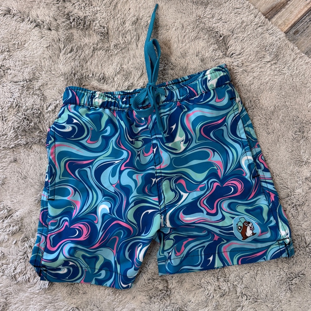 Colorful Swirl Pattern Swim Shorts Bucee’s